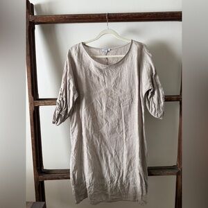 Casual Beige Dress/Tunic 100% Linen
